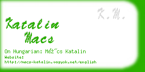 katalin macs business card